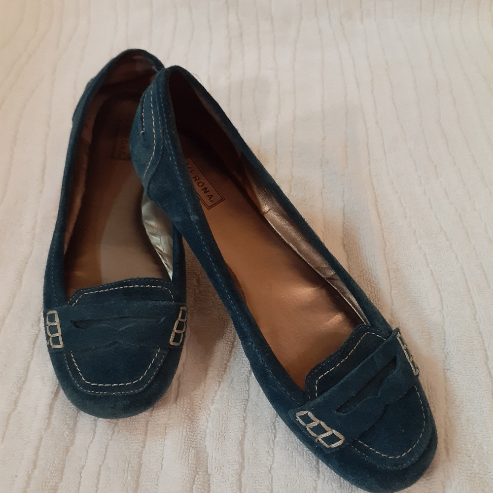 Merona Teal Suede Loafers size 8